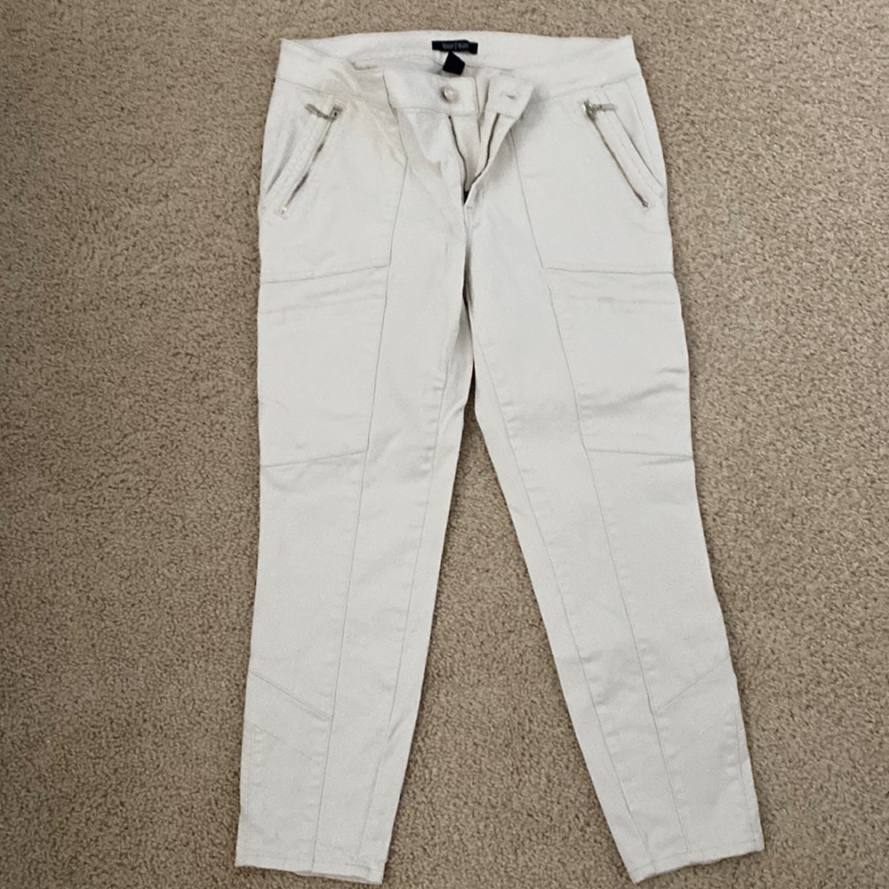 WHBM size 10 off white skinny crop pant